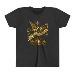 Camiseta infantil del Ángel de la Natividad, Camiseta juvenil Gloria in Excelsis Deo, Regalo católico de Navidad para niños, Representación navideña de la Estrella de Belén imagen 15