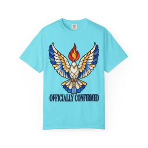 Officially Confirmed Comfort Colors Shirt | Catholic Confirmation T-Shirt | Confirmation Gift | Stained Glass Holy Spirit Dove image 6