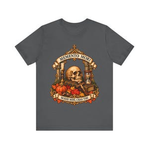 All Souls Day Shirt | Memento Mori Catholic T-Shirt | Gothic Gift for Him | Hodie Mihi Cras Tibi Skull image 6