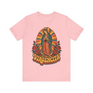 Retro 70s Our Lady of Guadalupe Tee, Mexican Catholic Gift, Latina Apparel (Unisex Fit) image 6