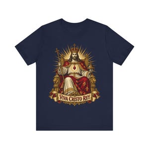 Christ the King Shirt | Catholic T-Shirt | Gift for Dad | Viva Cristo Rey, Cristero Martyrs and Sacred Heart image 3