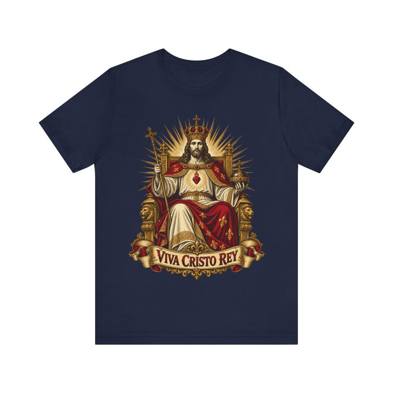 Christ the King Shirt | Catholic T-Shirt | Gift for Dad | Viva Cristo Rey, Cristero Martyrs and Sacred Heart image 3