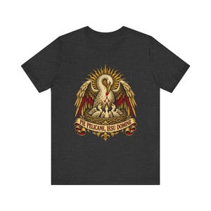 Eucharist Shirt | Catholic T-Shirt | First Communion Gift for Dad | Pie Pelicane, Pelican in Her Piety image 4