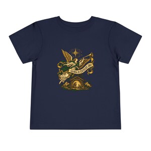 Toddler Nativity Angel Tee, Gloria in Excelsis Deo Christmas Shirt, Catholic Christmas Gift for Toddlers, Star of Bethlehem Art image 12