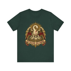 Eucharist Shirt | Catholic T-Shirt | First Communion Gift for Dad | Pie Pelicane, Pelican in Her Piety image 3