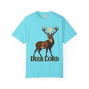 Deer Lord Comfort Colors Shirt | Funny Catholic Hunting T-Shirt | Gift for Hunter Dad | St Hubert Stag with Cross image 7