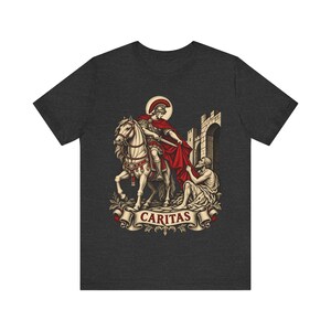 Camiseta de San Martín de Tours, capa de Caritas y arte del mendigo, regalo católico de la Misericordia para hombres, fiesta de San Martín el 11 de noviembre, ropa cristiana imagen 7