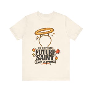 Maglietta da futuro santo, fascia per capelli con aureola dorata, costume cattolico di Halloween (in fase di realizzazione) immagine 3
