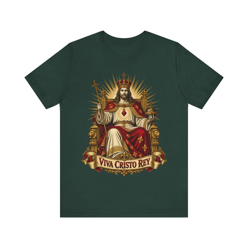 Christ the King Shirt | Catholic T-Shirt | Gift for Dad | Viva Cristo Rey, Cristero Martyrs and Sacred Heart image 2