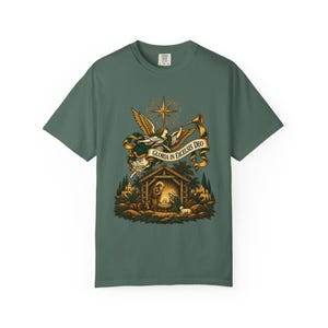 Herald Angel Trumpet Tee, Glory to God in the Highest Nativity, Vintage Christian Christmas Gift for Mass or Choir, Comfort Colors image 7