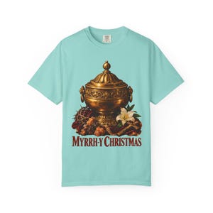 Myrrh-y Christmas Comfort Colors Shirt | Funny Catholic Christmas T-Shirt | Christmas Gift | Golden Jar of Myrrh image 6