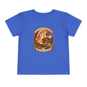 Kleinkind-T-Shirt mit Engel-Gottes-Gebet, Schutzengel-Shirt, Mein lieber Schutzengel, katholisches Geschenk für Kleinkinder, Vintage-Herbstkunst Bild 12