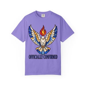 Officially Confirmed Comfort Colors Shirt | Catholic Confirmation T-Shirt | Confirmation Gift | Stained Glass Holy Spirit Dove image 9