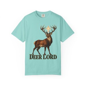 Deer Lord Comfort Colors Shirt | Funny Catholic Hunting T-Shirt | Gift for Hunter Dad | St Hubert Stag with Cross image 5