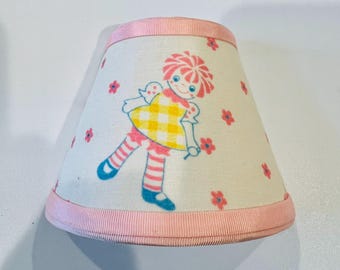 Vintage doll Night Light, Repurposed Handkerchief