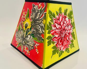 Handmade Floral Patchwork Lampshade, Vintage Hankerchief Fabric