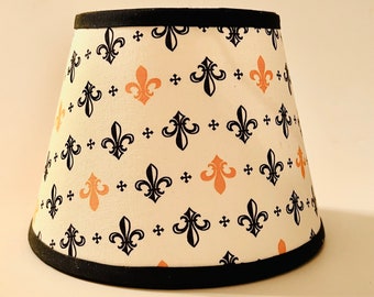 fleur de lis lampshade, New Orleans Saints, fleur de lis fabric lampshade, conical lampshade