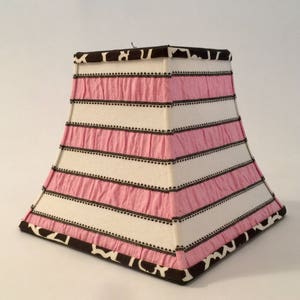 red and white striped lamp shade