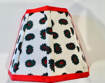Handmade Paisley Night Light, Red Trim Fabric Accent Light