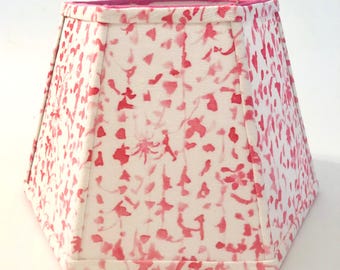 Handmade Pink Floral Lampshade, Cottage Style Light Shade