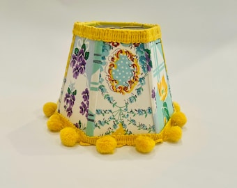 Vintage Handkerchief Lampshade – Handmade Patchwork Floral Lamp Shade – Cottage Shabby Chic Decor
