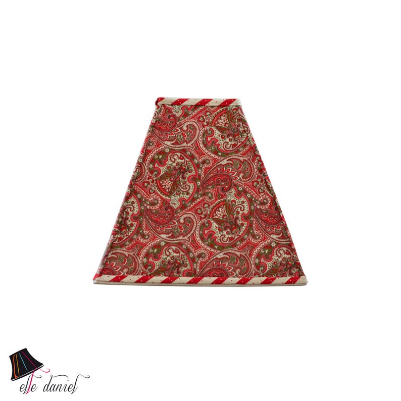 Paisley Red Lamp Shade Shades Designer Unique Square Handmade