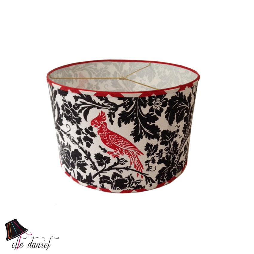 Red Bird Drum Lamp Shade one of our Drum Lamp Shades Red Etsy