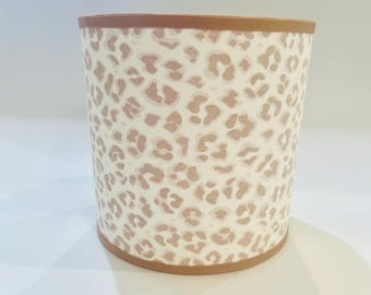 Neutral Leopard Drum Lampshade – Beige Blush Animal Print Lamp Shade