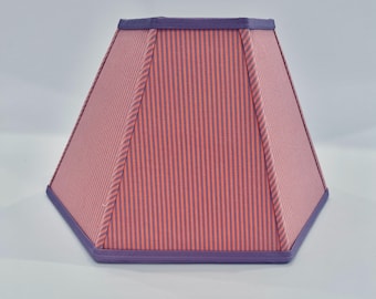 Bespoke Luxury Orange & Purple Striped Lampshade | Artisan Geometric Designer Shade