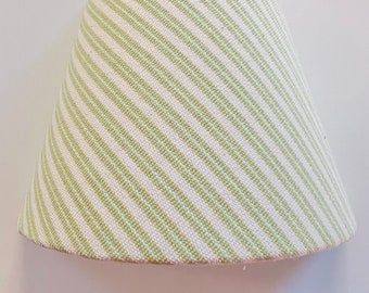 green and ivory pinstriped nightlight, green and ivory decor