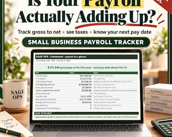 Payroll Spreadsheet Google Sheets, Small Business Payroll Tracker, Payroll Calculator, Pay Stub Template, Employee Pay Record, YTD Totals