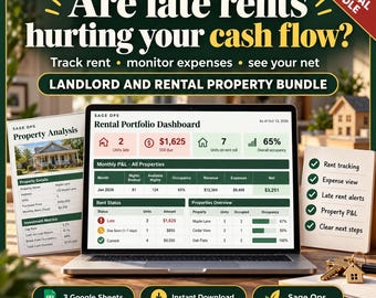 Landlord Spreadsheet, Rental Property Spreadsheet Google Sheets, Short Term Rental P and L, Airbnb Host Tracker, Rental Deal Analyzer