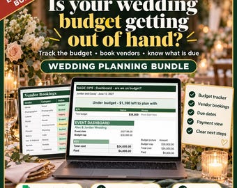 Wedding Planner Spreadsheet, Wedding Budget Spreadsheet Google Sheets, Wedding Vendor Tracker, Wedding Budget Planner and Payment Tracker