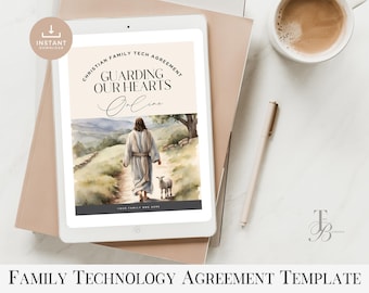 Christian Family Technology Agreement | Faith Based Tech Contract | Printable Cell Phone Rules for Kids & Teens | Digital Parenting Guide