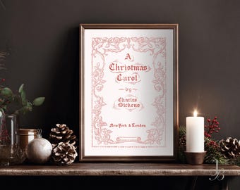 Victorian Christmas Carol Vintage Art Print | Charles Dickens Holiday Wall Decor | Printable Digital Download
