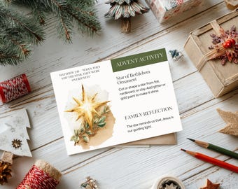 Advent Craft Activities for Kids | 12 Faith-Based Christmas Crafts with Scripture | Christian Family Advent Countdown Set