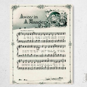 Away in a Manger Christmas Carol Holiday Sheet Music - Print on Demand ...