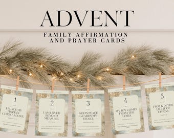 Printable Advent Family Affirmation and Prayer Cards | Christian Advent Devotional for Families | Scripture & Reflections