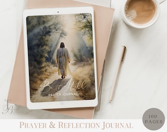 Christian Prayer and Reflection Journal | Bible Scripture and Bible Study Notes | Digital or Printable| Be Still and Know I am God