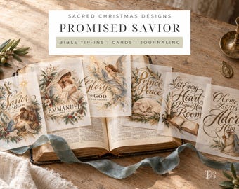 Christmas Bible Journaling Digital Designs | Scripture Tip Ins, Prayer Journals, Junk Journal, Christian Nativity Art