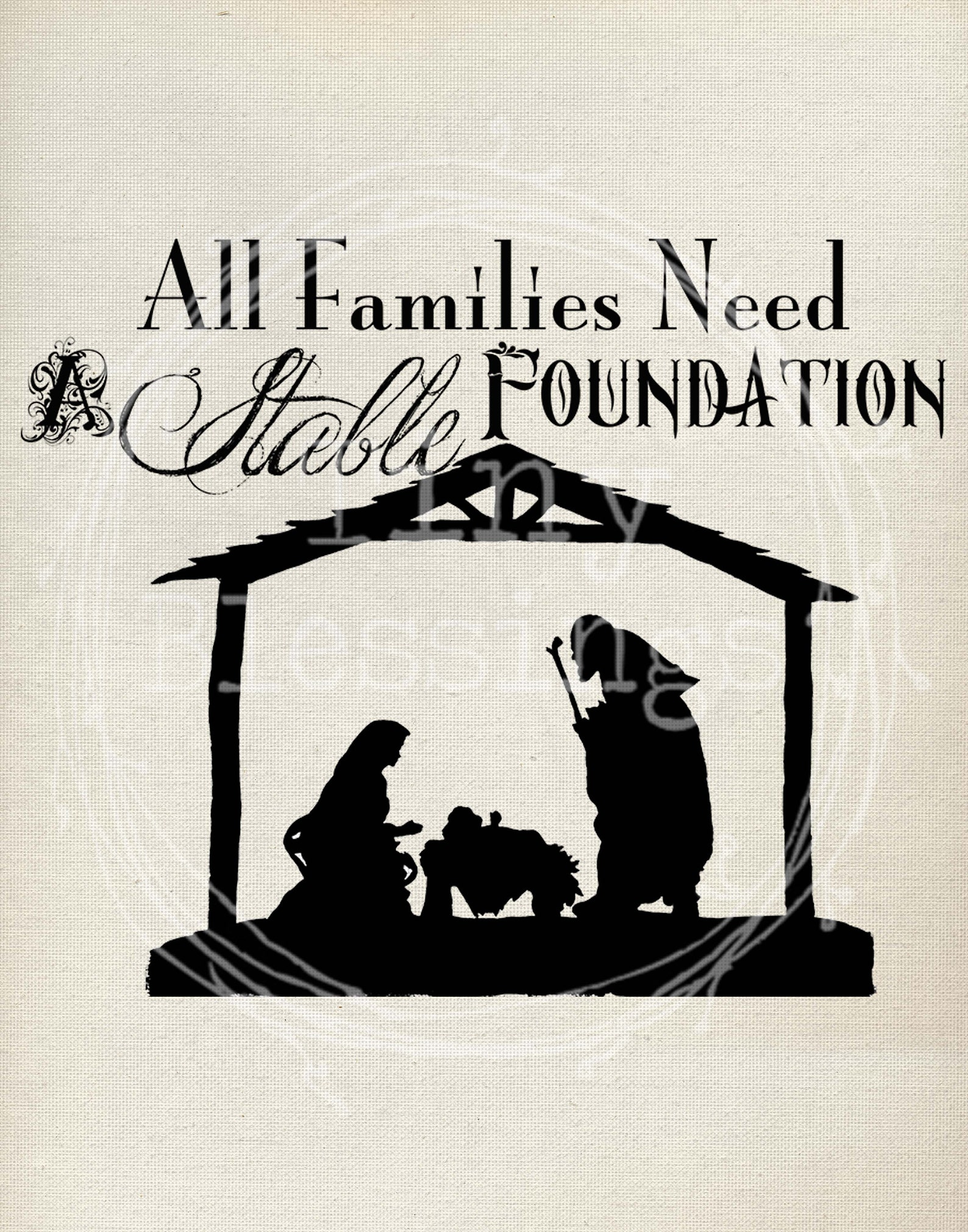 Christmas Quote Nativity Holy Family Religious Silhouette Etsy