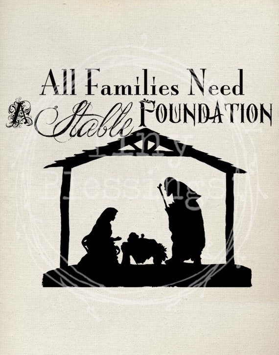 Christmas Quote Nativity Holy Family Religious Silhouette Etsy