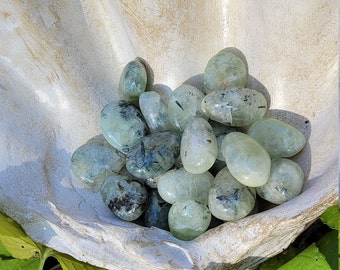 Prehnite Beads- 1 Inch Prehnite