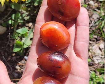 Carnelian Palm Stone - One(1) Polished Carnelian Palm Stone