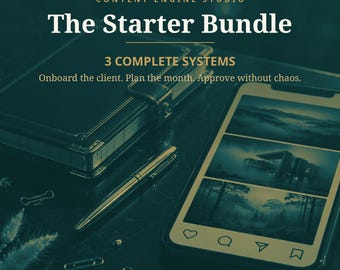 Social Media Manager Bundle Starter Kit: Client Onboarding Questionnaire, 30-Day Content Calendar, 48-Hour Approval System