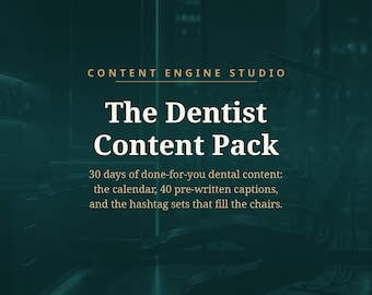 Dentist Content Calendar, Dental Social Media Captions, 30 Day Content Planner for Dentists, Done For You Dental Posts