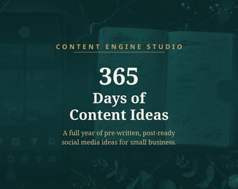 365 Content Ideas for Small Business, Social Media Content Calendar, Full Year of Done For You Post Ideas, Instagram Marketing Planner
