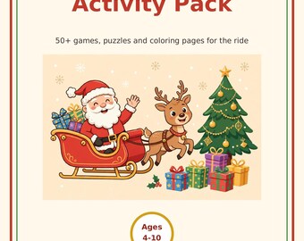 Christmas Road Trip Activities for Kids, Holiday Travel Games Printable, Kids Car Games Bundle, Airplane Activities