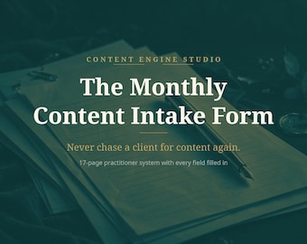 Monthly Content Intake Form for Social Media Managers, Client Questionnaire Template with Filled Examples (PDF)