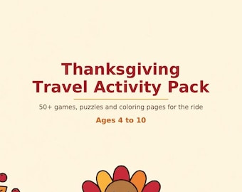 Thanksgiving Road Trip Activities for Kids, Fall Travel Games Printable, Kids Car Games, Airplane Activities Bundle